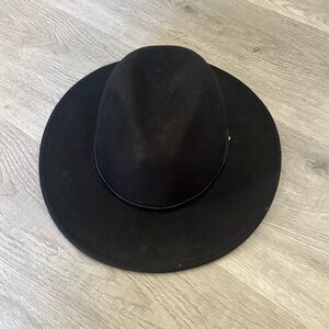 classic black wide-brim hat